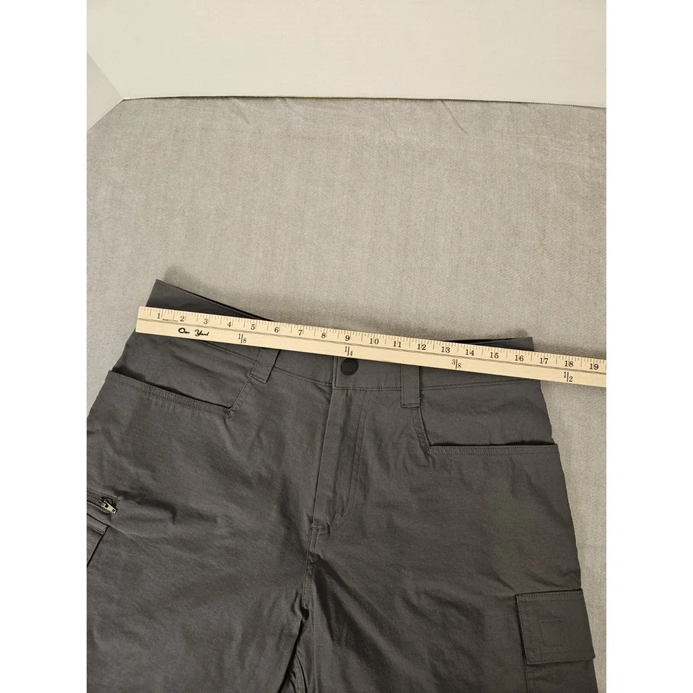 Orvis Mens Cargo Shorts Gray Zip Cargo Pocket Hiking Outdoor